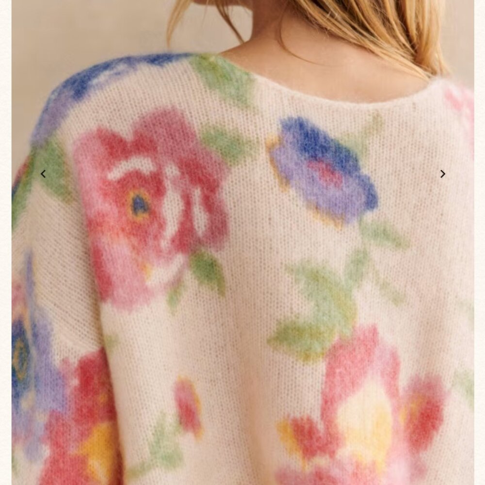 NEW Sezane Teresa Cardigan Monday Pink Cream Kid Mohair Sweater Knit French - Picture 11 of 12